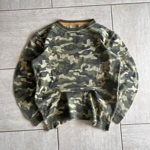 Old Navy Kids XL 14-16 Green Camo Waffle Knit Thermal Long Sleeve Shirt